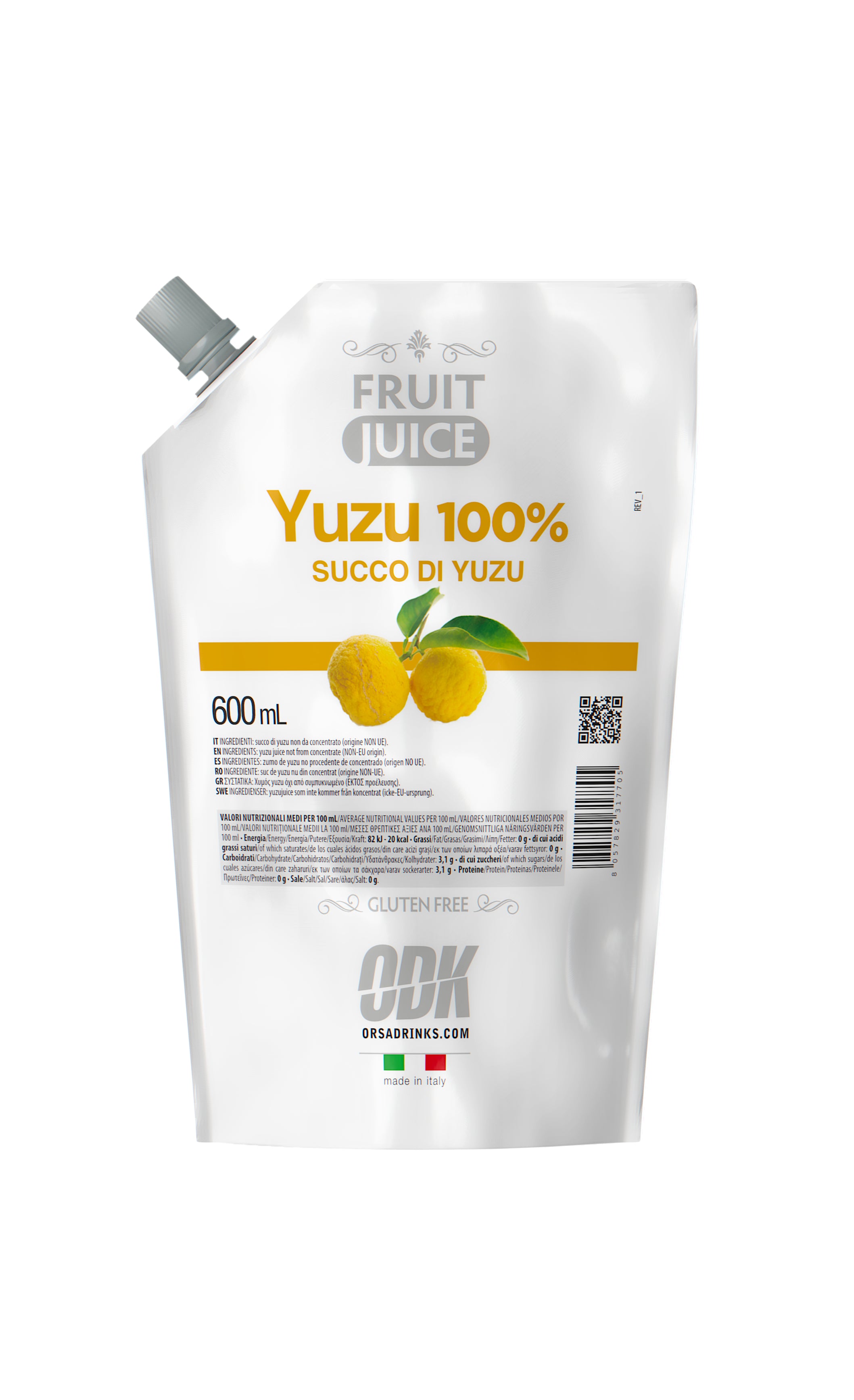 ODK Yuzu Pure 500 ml - Ideal for desserts, cocktails